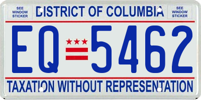 DC license plate EQ5462