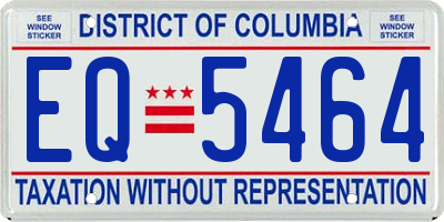 DC license plate EQ5464