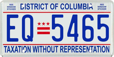 DC license plate EQ5465