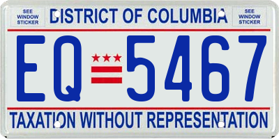 DC license plate EQ5467