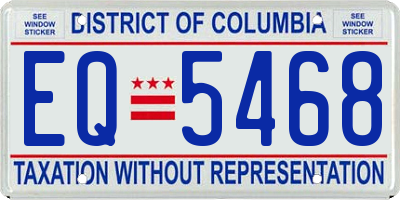 DC license plate EQ5468