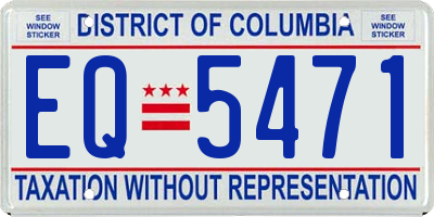 DC license plate EQ5471