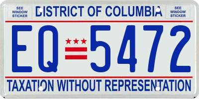 DC license plate EQ5472