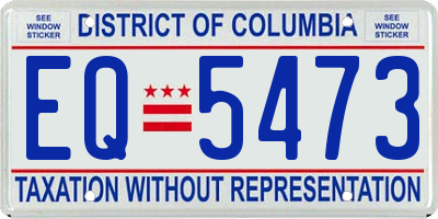 DC license plate EQ5473