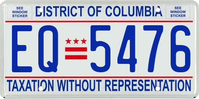 DC license plate EQ5476