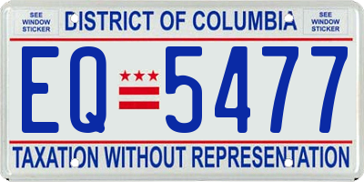 DC license plate EQ5477