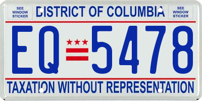 DC license plate EQ5478