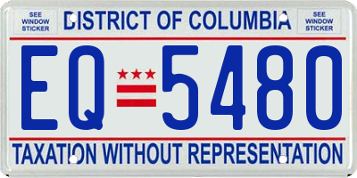 DC license plate EQ5480