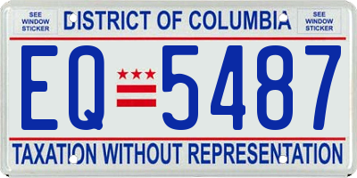 DC license plate EQ5487
