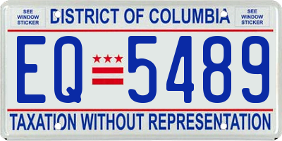 DC license plate EQ5489