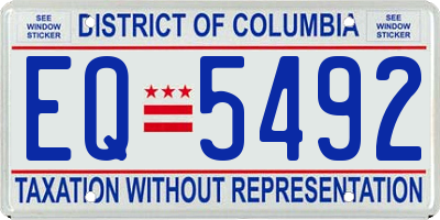 DC license plate EQ5492