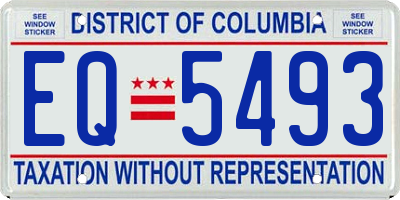 DC license plate EQ5493