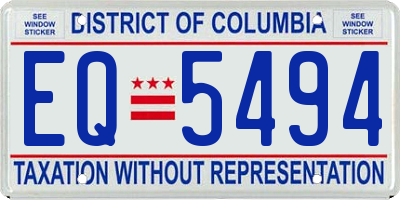 DC license plate EQ5494