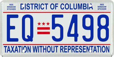 DC license plate EQ5498