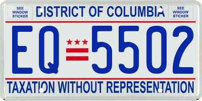 DC license plate EQ5502