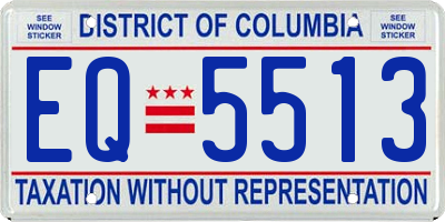 DC license plate EQ5513