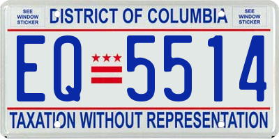 DC license plate EQ5514