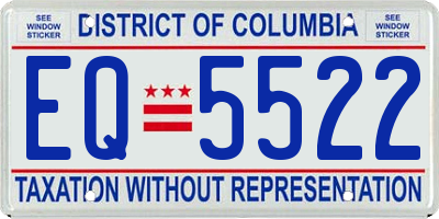 DC license plate EQ5522