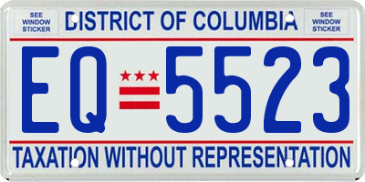 DC license plate EQ5523