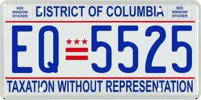 DC license plate EQ5525