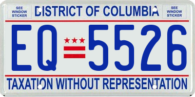 DC license plate EQ5526