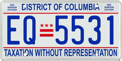 DC license plate EQ5531
