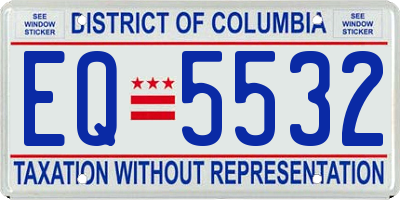 DC license plate EQ5532