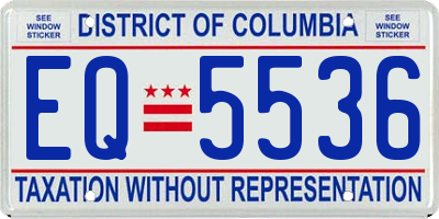 DC license plate EQ5536
