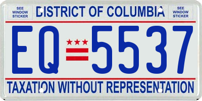DC license plate EQ5537