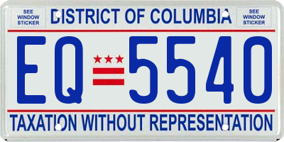 DC license plate EQ5540