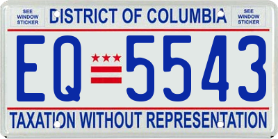 DC license plate EQ5543