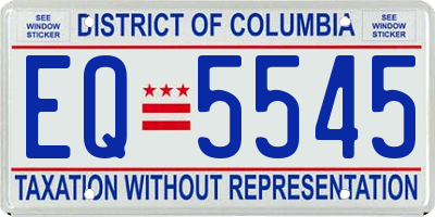DC license plate EQ5545