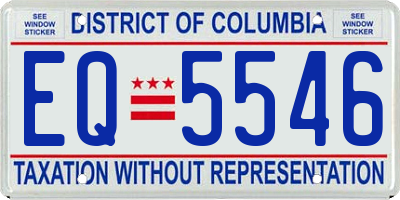 DC license plate EQ5546