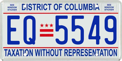 DC license plate EQ5549