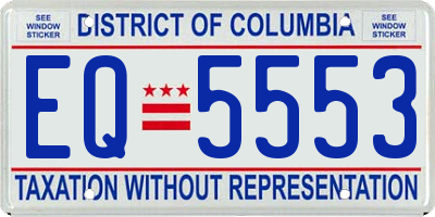 DC license plate EQ5553