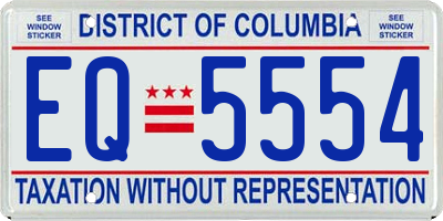 DC license plate EQ5554
