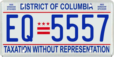 DC license plate EQ5557