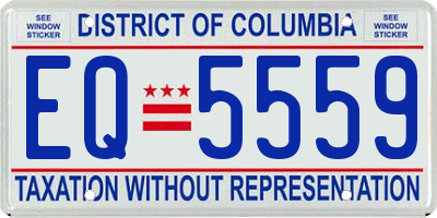 DC license plate EQ5559