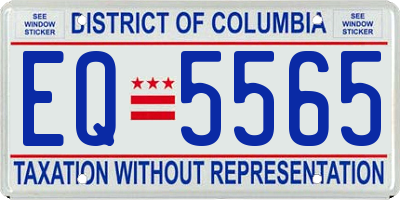 DC license plate EQ5565