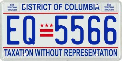 DC license plate EQ5566
