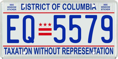 DC license plate EQ5579