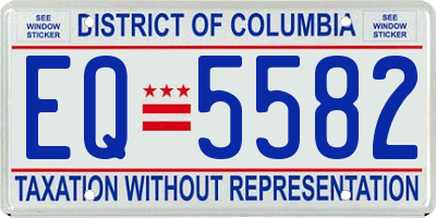 DC license plate EQ5582
