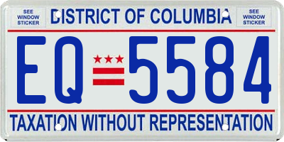 DC license plate EQ5584