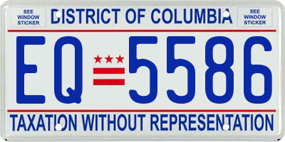 DC license plate EQ5586