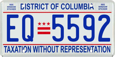 DC license plate EQ5592