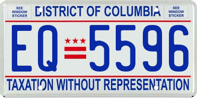 DC license plate EQ5596