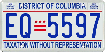 DC license plate EQ5597