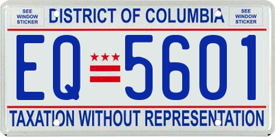 DC license plate EQ5601