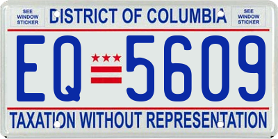 DC license plate EQ5609