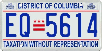 DC license plate EQ5614